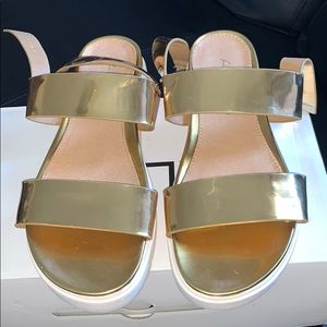 aldo platform gold sandals
